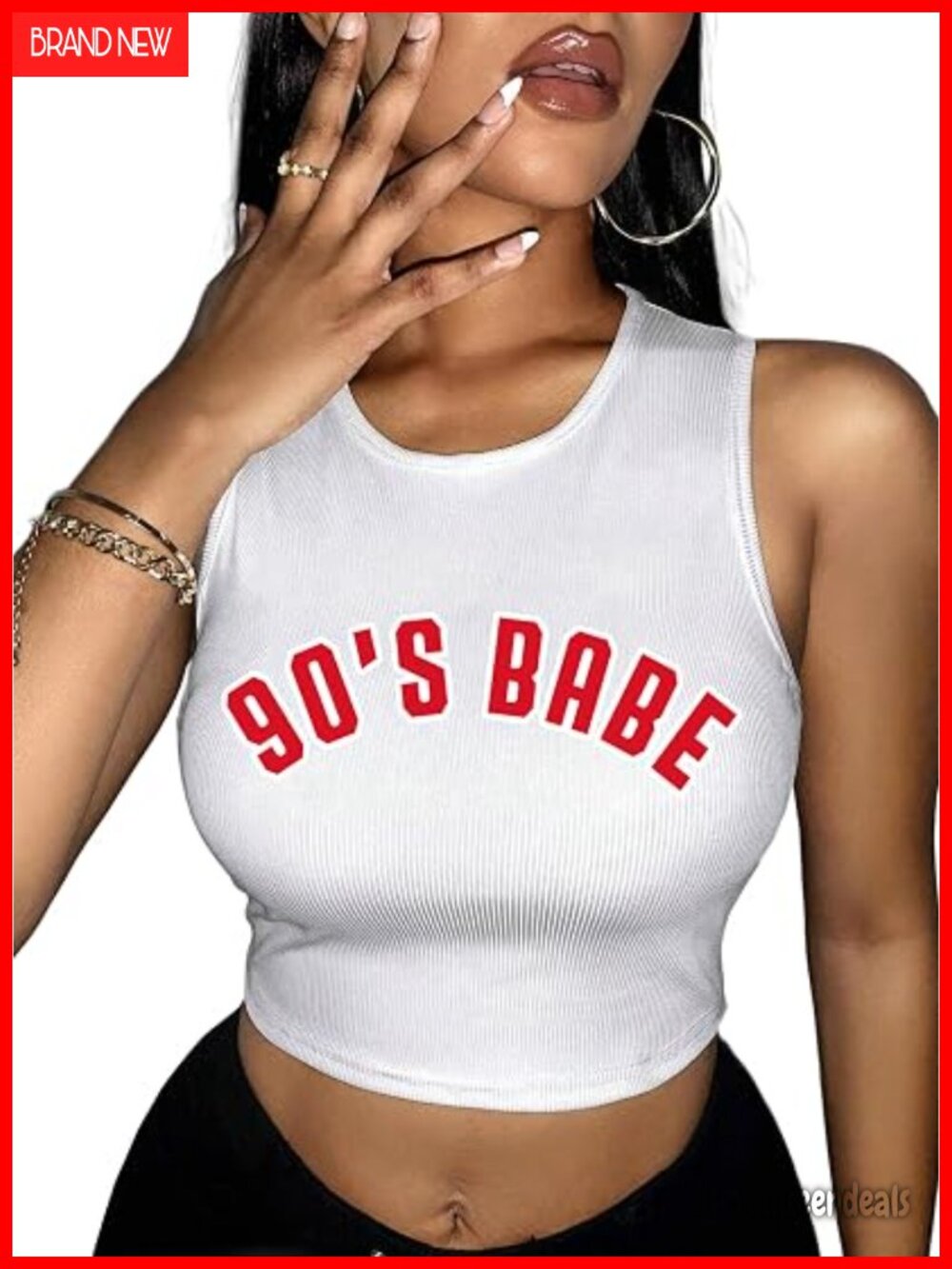 Sleeveless Letter Graphic Crop Cami Top - Racerback Tank